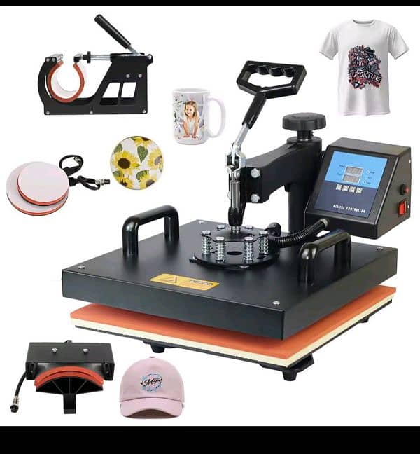 New Heat Press Machine 5 in 1 Dual LED Display with Reset Button 1