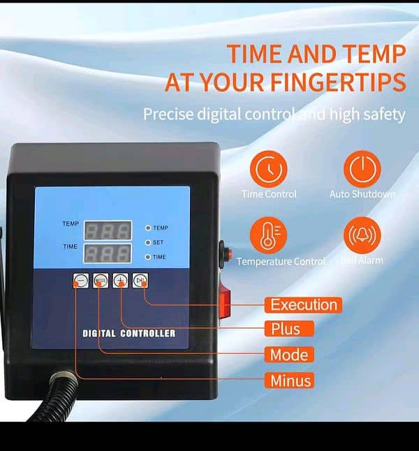 New Heat Press Machine 5 in 1 Dual LED Display with Reset Button 3