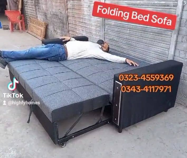 Sofa cum bed Molty double bed folding bed /Foam Mattress/Dining Table 2