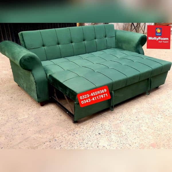Sofa cum bed Molty double bed folding bed /Foam Mattress/Dining Table 4