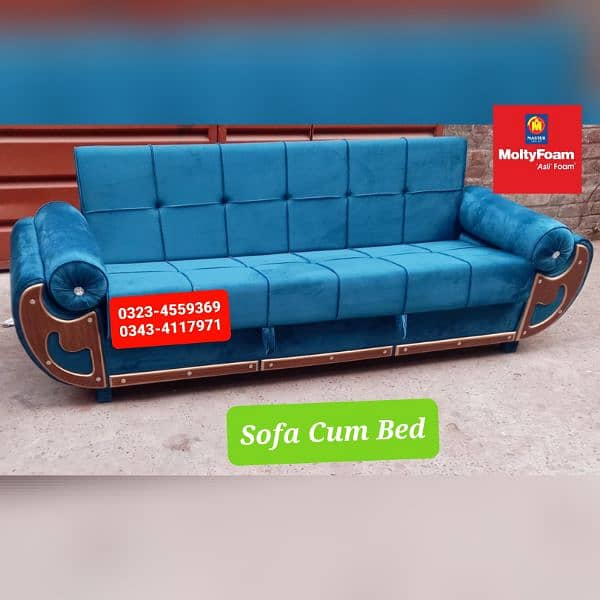 Sofa cum bed Molty double bed folding bed /Foam Mattress/Dining Table 15