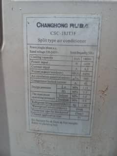 1.5 Ton Changhong Ruba AC for sale