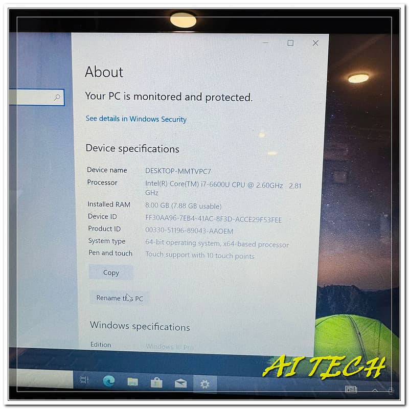 HP EliteBook 840 G3 Ci7 6th Gen 08GB RAM 256GB SSD 14' Touch Screen 7