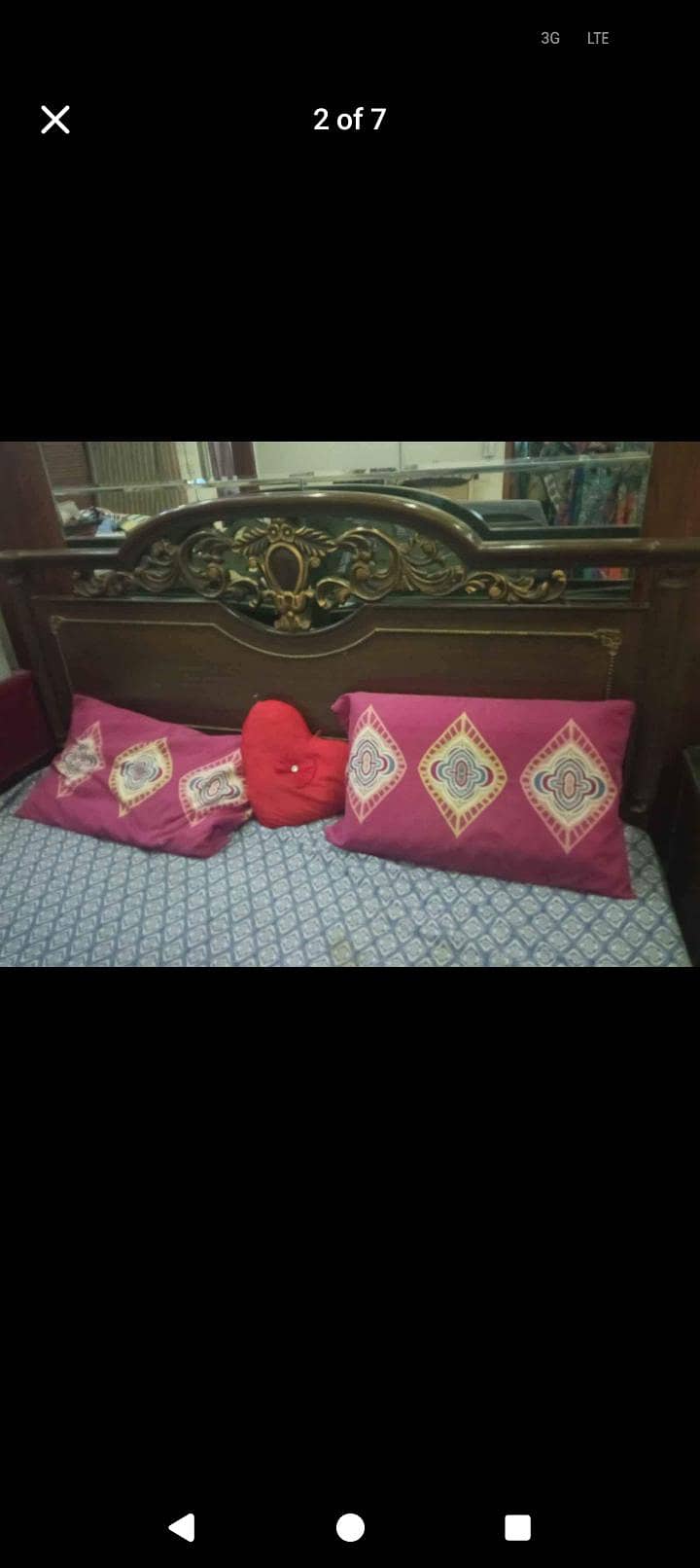 King bed set with mattress and dressing table with storage 0