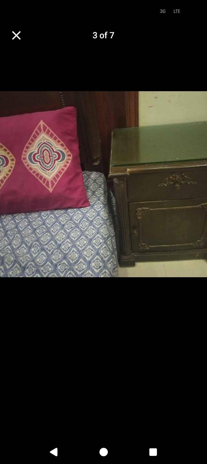 King bed set with mattress and dressing table with storage 2