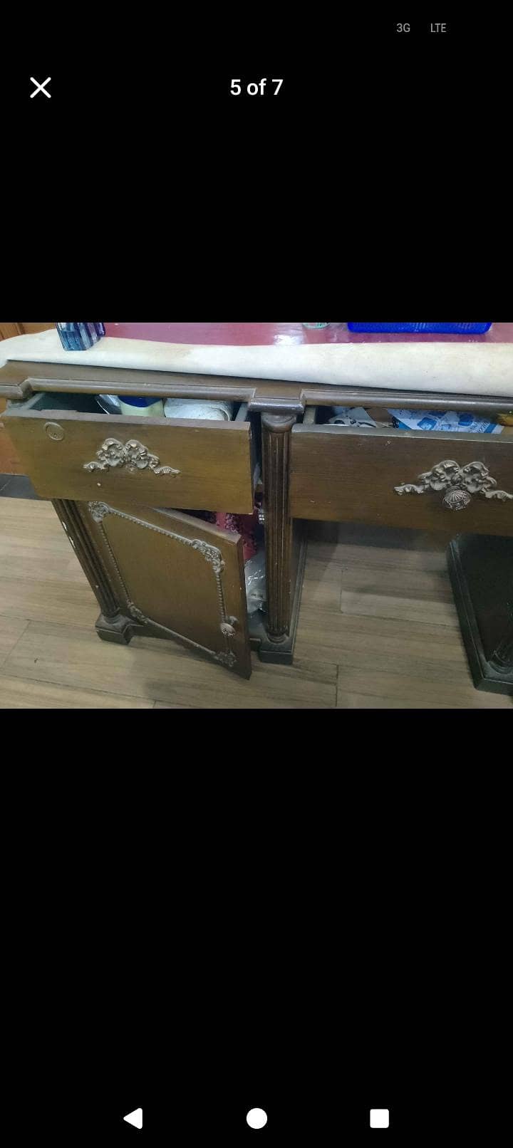 King bed set with mattress and dressing table with storage 4