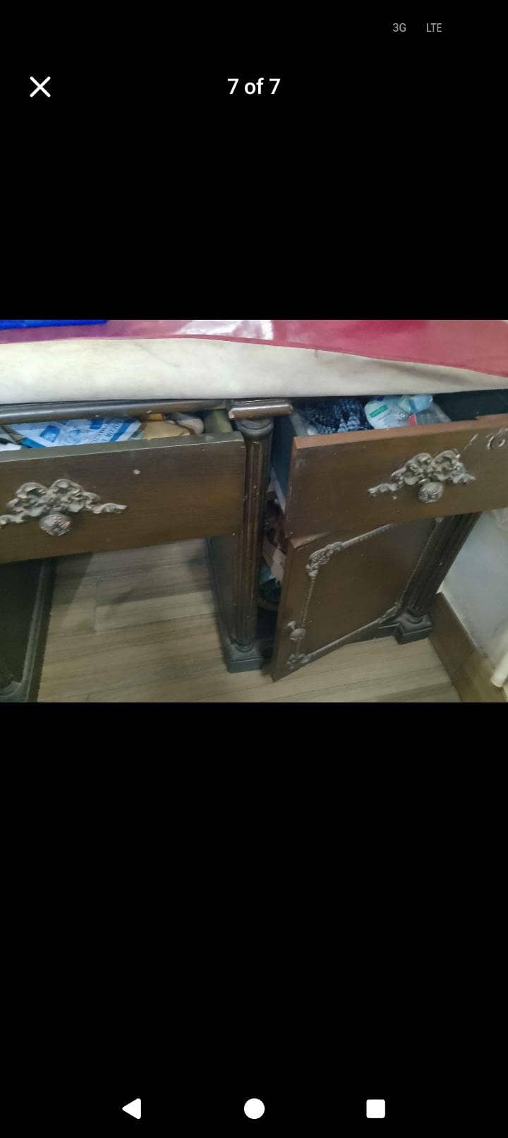 King bed set with mattress and dressing table with storage 5