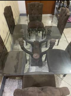 Dining table with six chairs