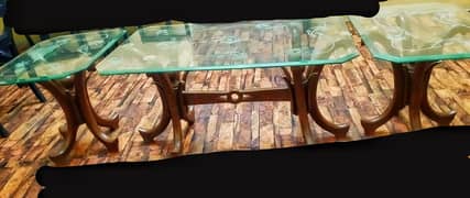 Center with Two side Coffee Tables with6mm glass for sale
