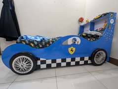 Blue Ferrari Racecar Bed