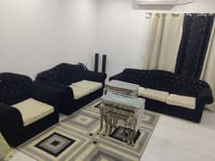 6 seater sofa set with curtains