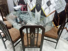 Glass Dinning Table with Chairs
