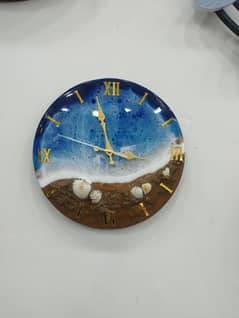 Handmade Resin Wall Clock – Ocean Wave Design – Premium Quality