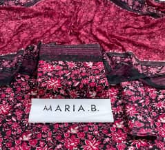 Maria B  branded unstitched printed lawn 3pc with shaffon dupatta