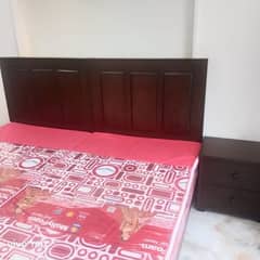2 Single Beds, 2 Side Tables & 2_ 6 Inches Molty Asli Foam Mastress
