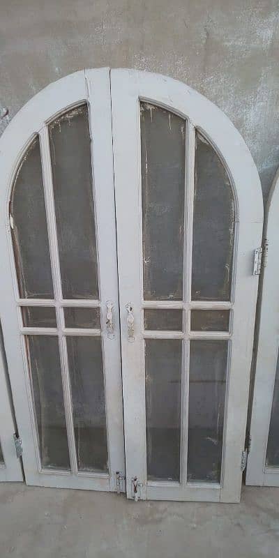 COMPLETE PURE WOODEN WINDOW SET ( 3 GLASS WINDOWS AND 3 NET WINDOWS) 4