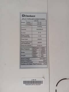 dawlance 1.5ton split AC full ok