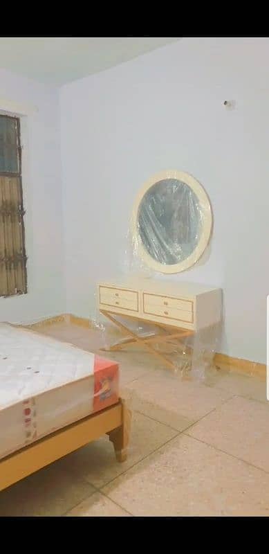 Bedset with side tables, dressing set, seater and mattress 2