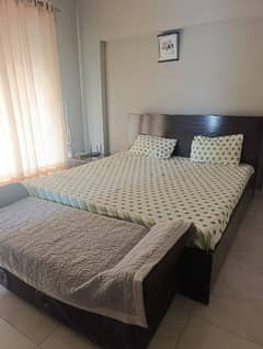 wooden bed with mattress for sale