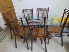 Iron Dining table with 6 chairs