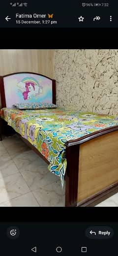 unicorn wooden bed with mattress