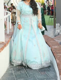 Aqua Blue Pakistani Formal Dress