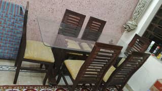 Dining Glass Table with 6 Chairs for Sale!