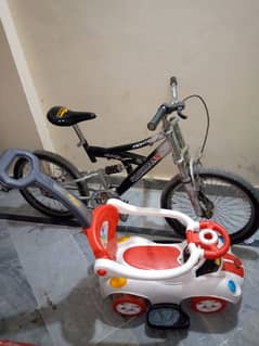 12 to 15 years boys cycle and A mini stroller for 1 to 5 year old kids