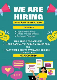 Online , Offline work is available