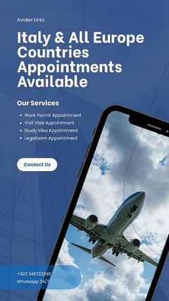 Italy and All Europe Countries Appointments Available