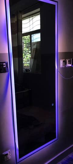 "Smart LED Mirror: 3 Lighting Modes, Touch Control. Best for salons .