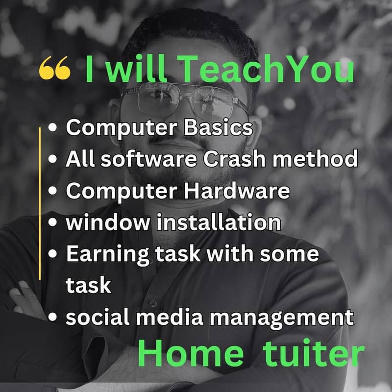 I will teach you Computer Basics and skills at home 0