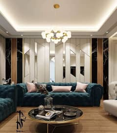 3D wallpaper PVC panel wooden and vinyl floor ceiling window blind