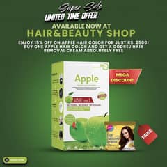 Apple Hair Color Ammonia Free With Free Hair Removal Creme