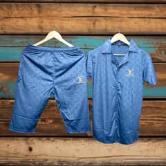 Men's Cotton 2 Pcs Shirt & Shorts Tracksuit