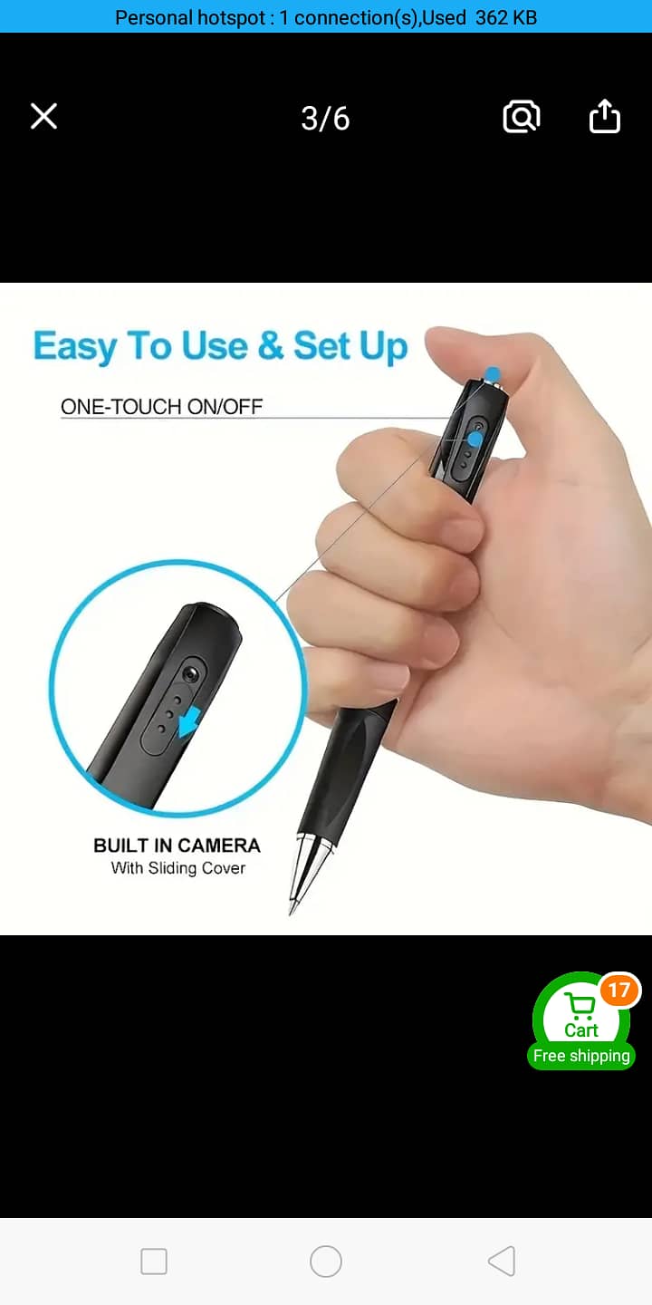 Pen camera video recorder. Once used for 15 min. . . 10/10 gurantee 3