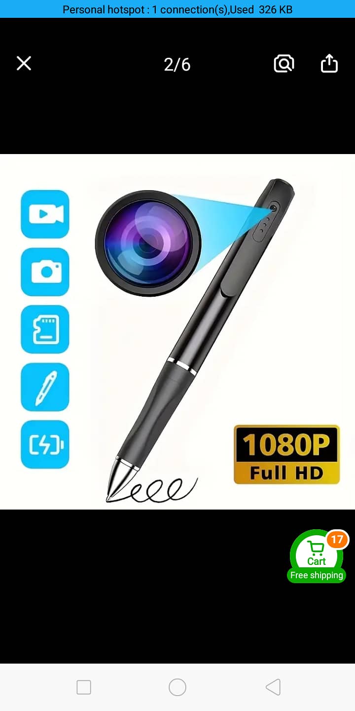 Pen camera video recorder. Once used for 15 min. . . 10/10 gurantee 4