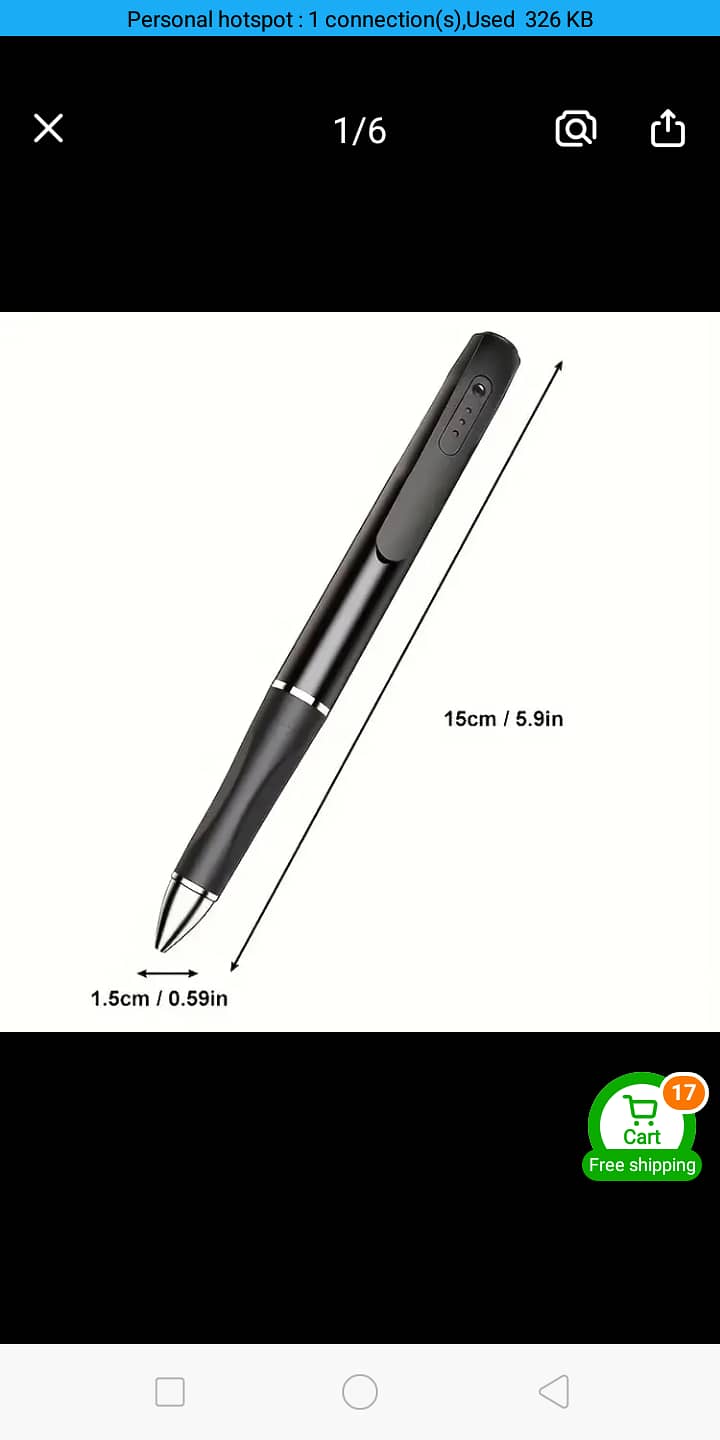 Pen camera video recorder. Once used for 15 min. . . 10/10 gurantee 6
