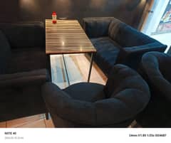 sofa with tables available in good condition