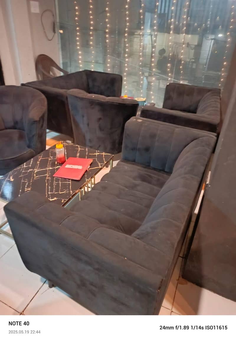 sofa with tables available in good condition 2