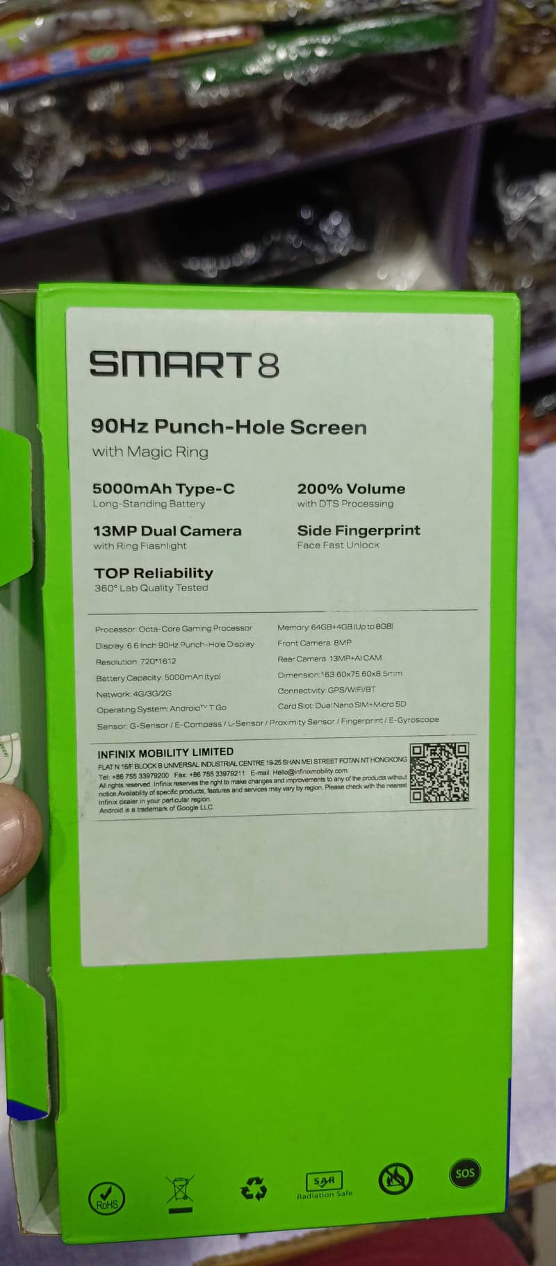 Infinix smart 8 Mobile 8/64 Memory With box 4