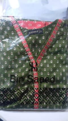 original bin saeed lawn stitched 3 piece suite. length 43 chest 21
