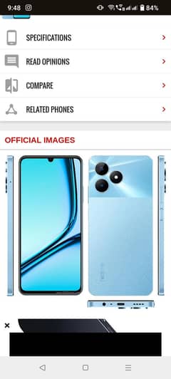 Realme Note 50. . . 64/4+4 . . . 5000 mAh battery. . with Box and Accesorie