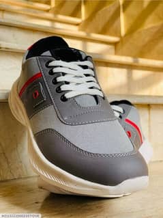 Men's Fabric walking sneakers fancy.  Grey