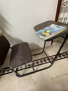 Chair with attached table