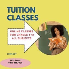 Online Tuition classes for Classes 1-12.