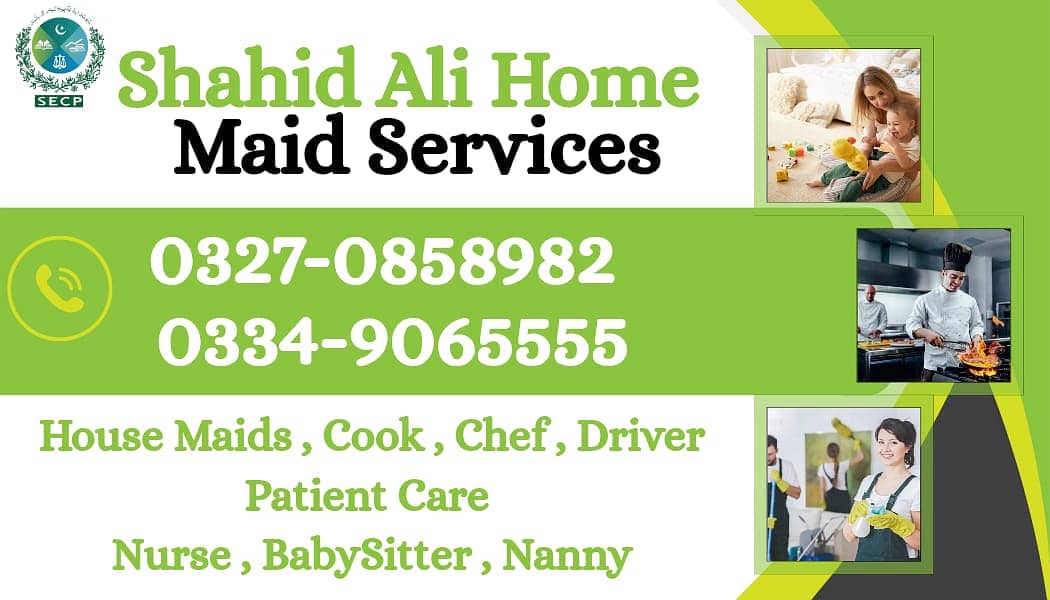 Maids , House Maids , Couple , Allrounder , Cook , Driver , Helper 3
