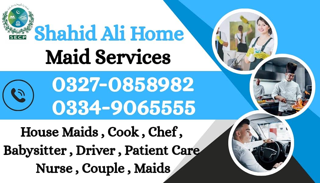 Maids , House Maids , Couple , Allrounder , Cook , Driver , Helper 4