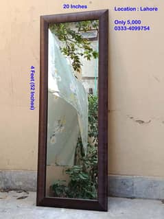 4 ft Long Wall Hanging Loooking Mirror and Frame