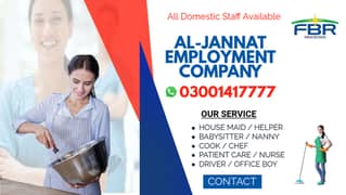 House maids, Maid, Baby Sitter, Chef, Home Cook, Patient Care, Driver